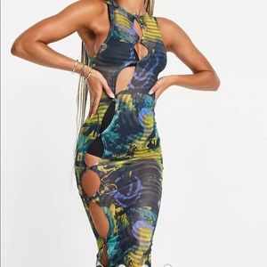 Jaded London Abstract Mesh Dress